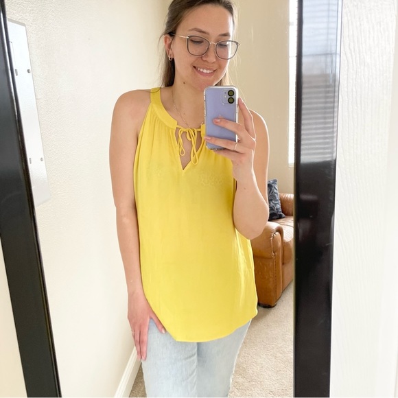 🎃CAbi Yellow French Dot Halter Neck Tank Top Medium - Picture 5 of 15